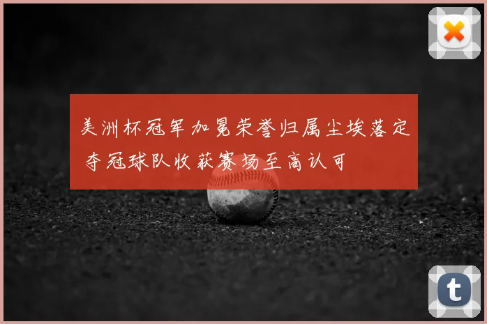 美洲杯冠军加冕荣誉归属尘埃落定 夺冠球队收获赛场至高认可